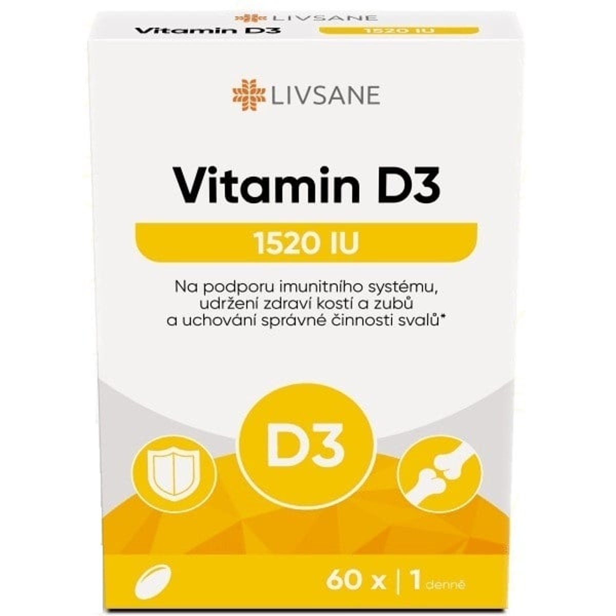 LIVSANE Vitamin D3 1520 IU měkké tobolky 60ks