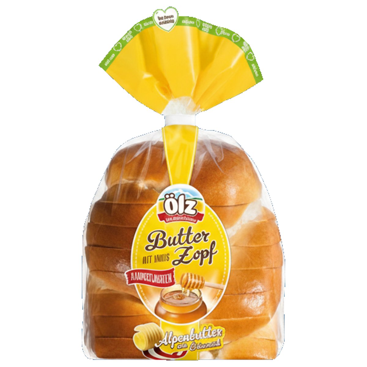 Ölz Máslová vánočka s medem krájená