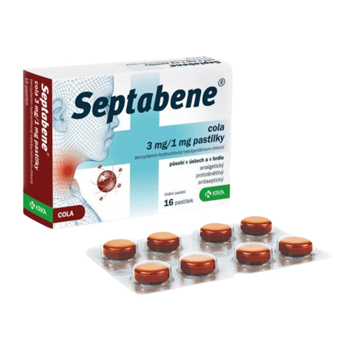 SEPTABENE COLA 3MG/1MG pastilka 16
