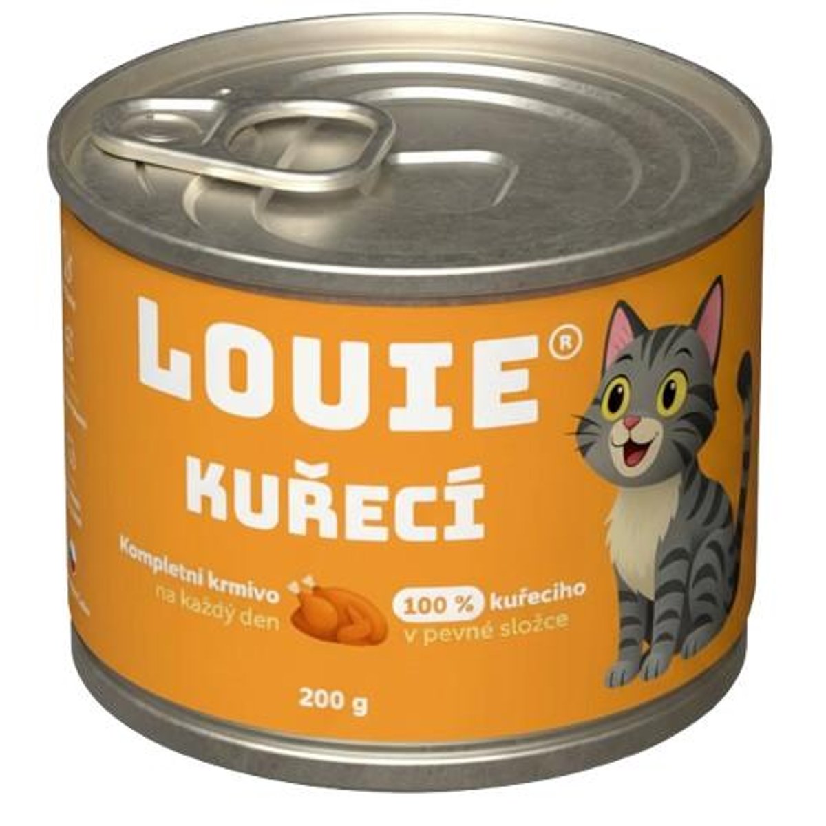 Louie Kompletní krmivo 100 % kuřecí v pevné složce s prebiotiky pro kočky