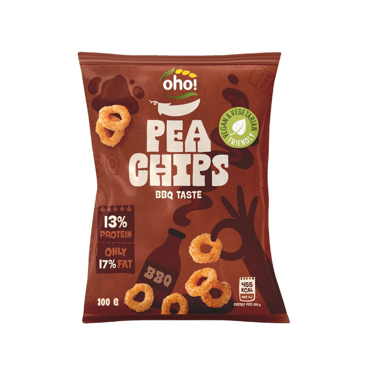 Oho Hráškové snacky uzené bbq