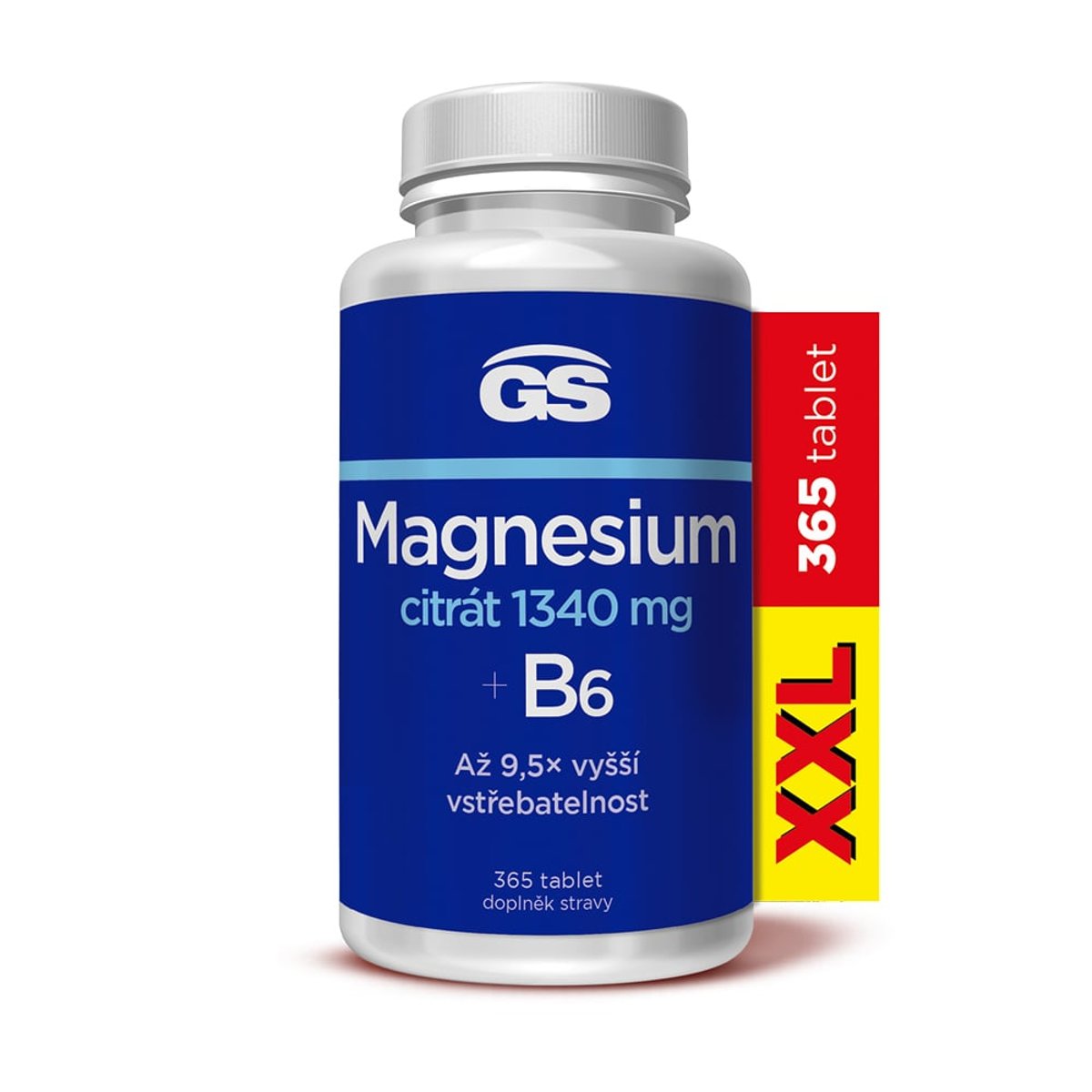 GS Magnesium citrát 1340mg+B6 tbl.365 XXL