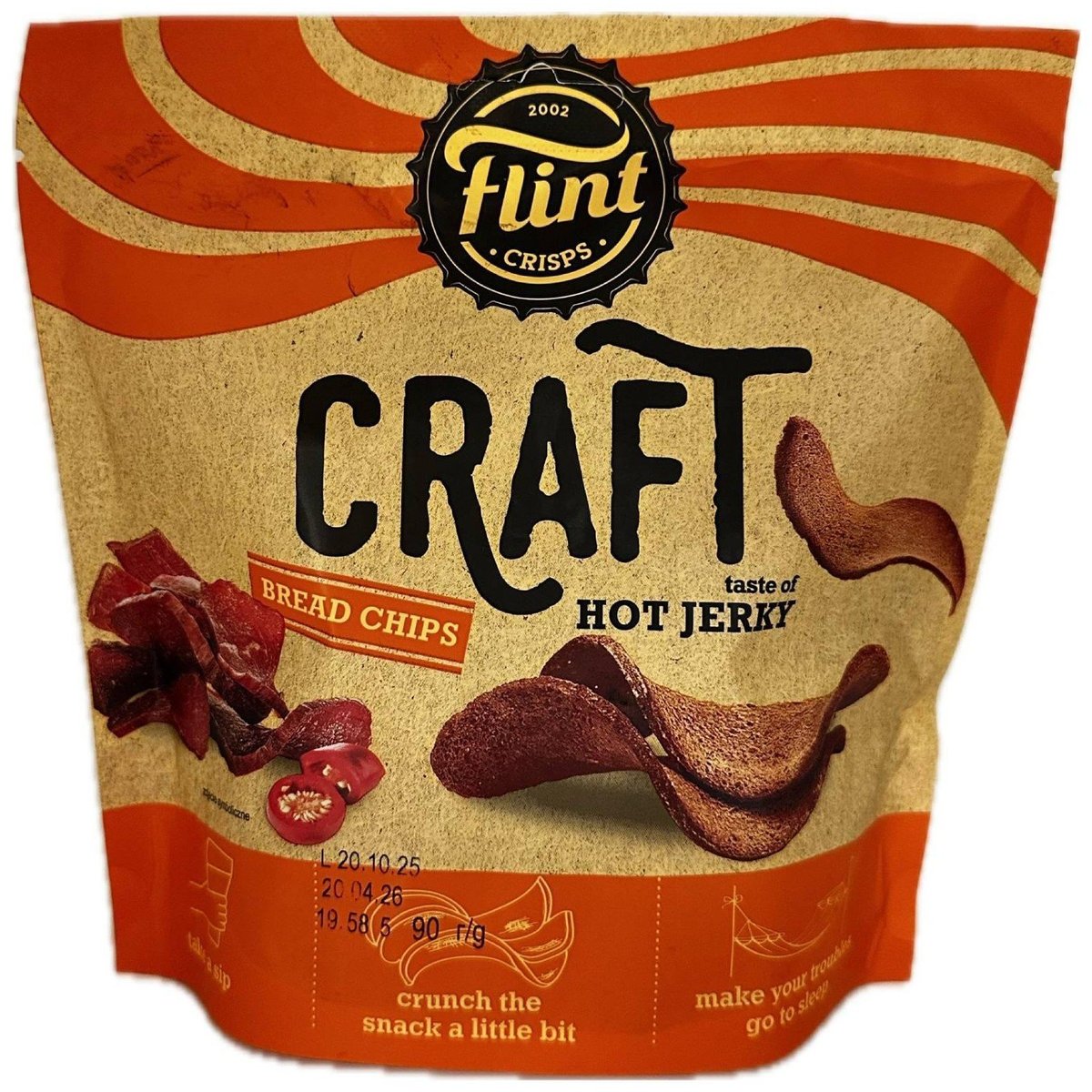 Flint Craft Žitné krutony–vlnky s příchutí pálivé Jerky