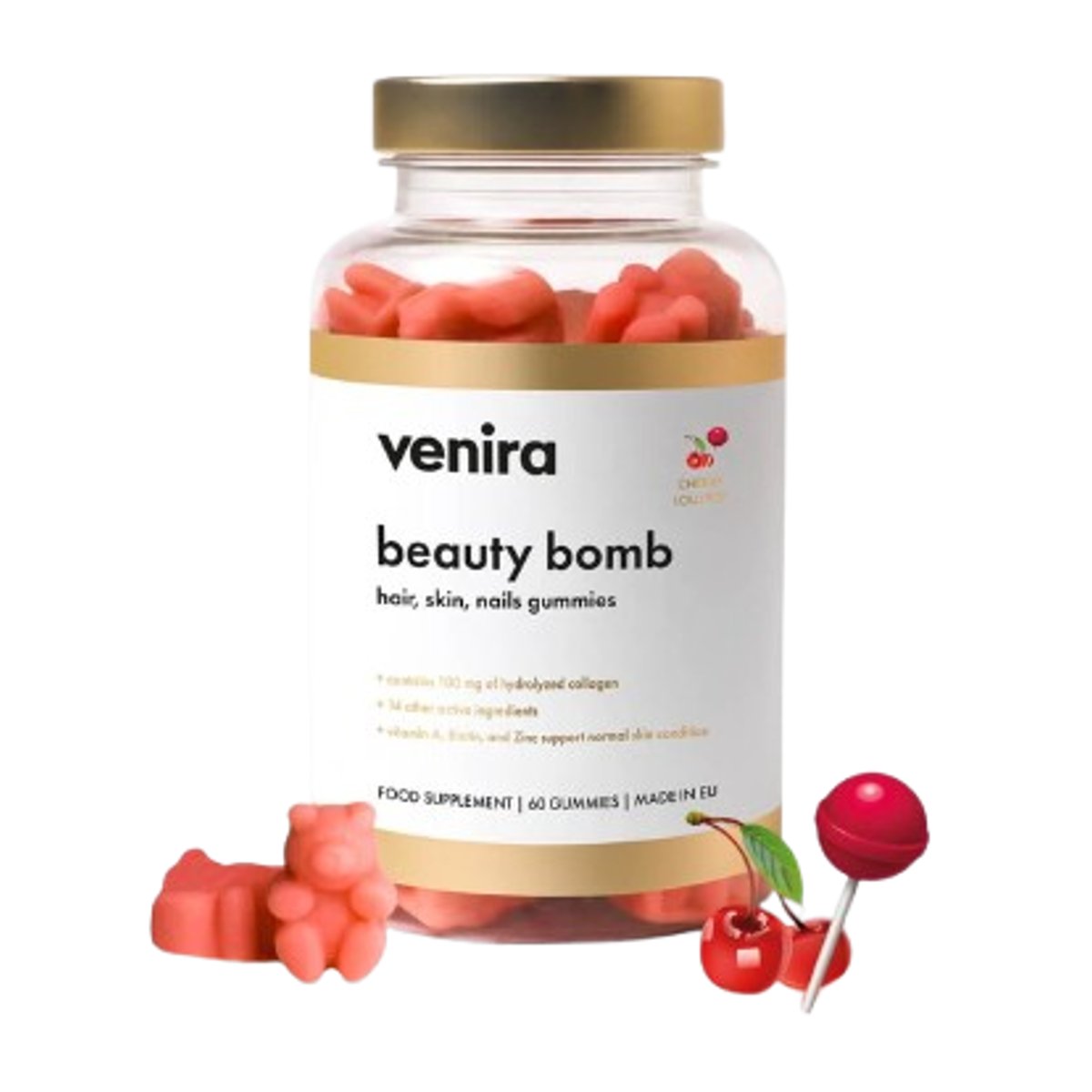 Venira Beauty Bomb gummies cherry lollipop 60ks