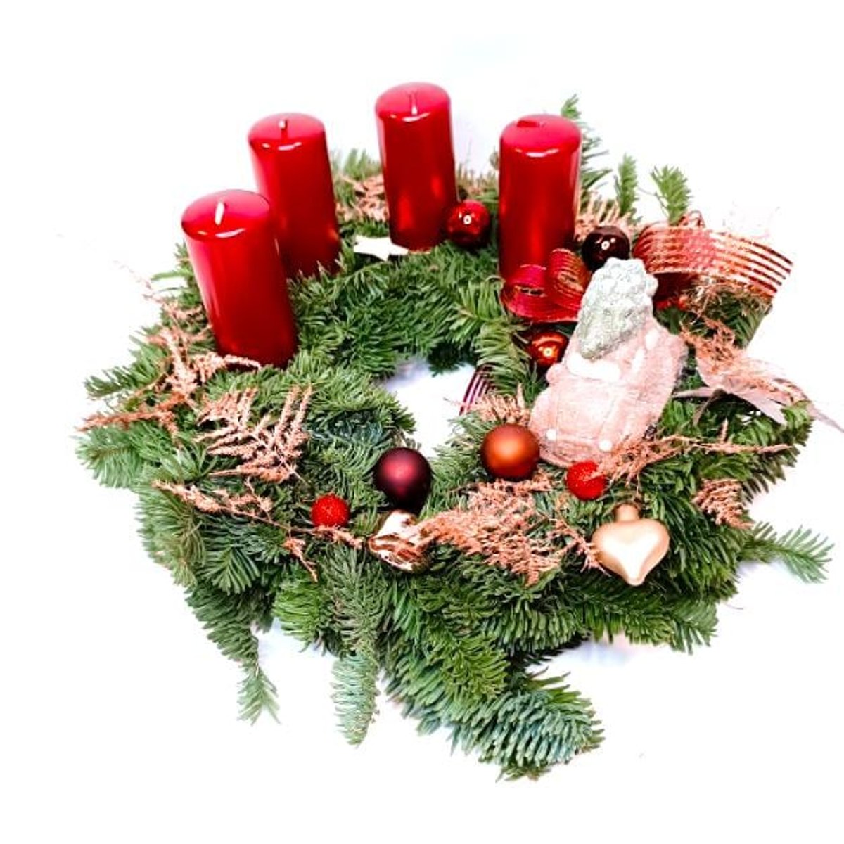 Adventní věnec s autíčkem Ø 30cm