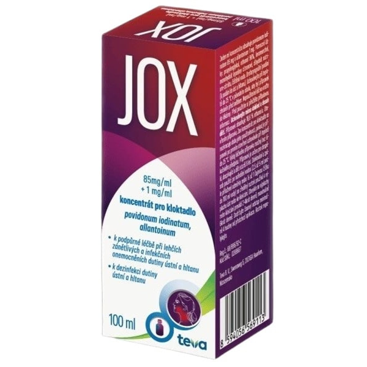 JOX 85MG/ML+1MG/ML Koncentrát pro kloktadlo 1X100ML