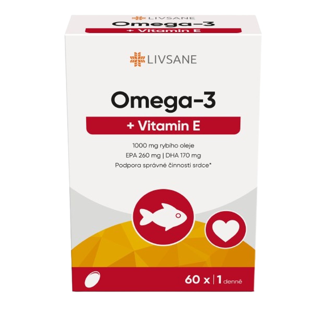 LIVSANE Omega-3 + Vitamin E tob.60