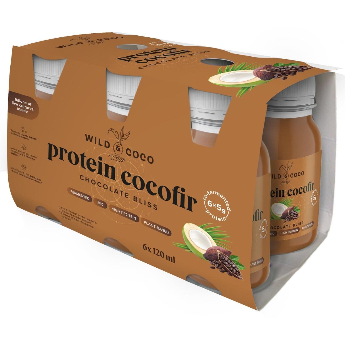 Wild & Coco BIO Biotic protein cocofir Chocolate bliss (6×120 ml)