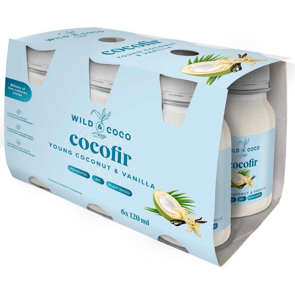 Wild & Coco BIO Cocofir Mladý kokos a vanilka (6×120 ml)
