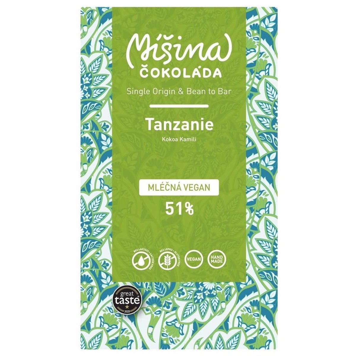 Míšina čokoláda Veganská mléčná čokoláda Tanzanie 51%