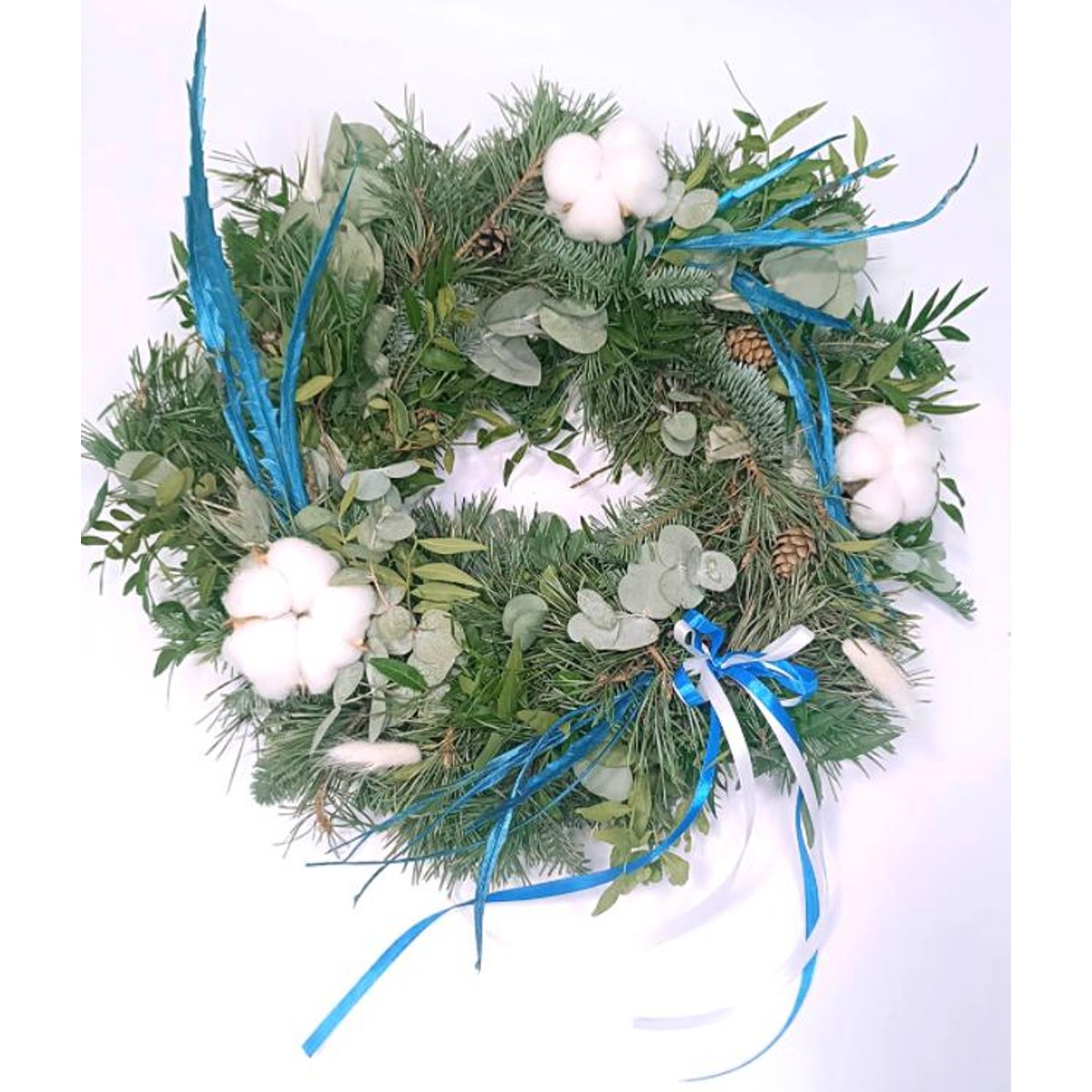 Zimní věnec s bavlníkem Ø 35cm