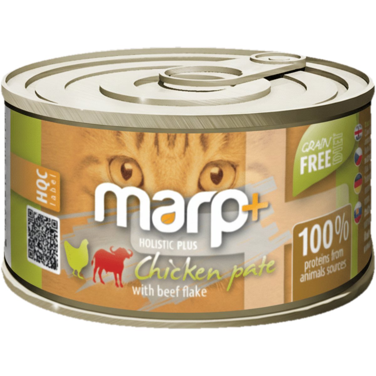 Marp Holistic Plus konzerva pro kočky – kuřecí paté s hovězími kousky