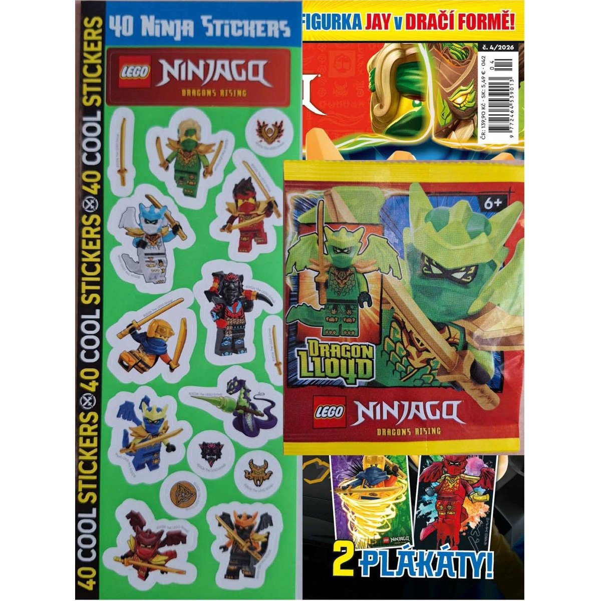 LEGO NINJAGO č. 4/26 + samolepky s figurkou