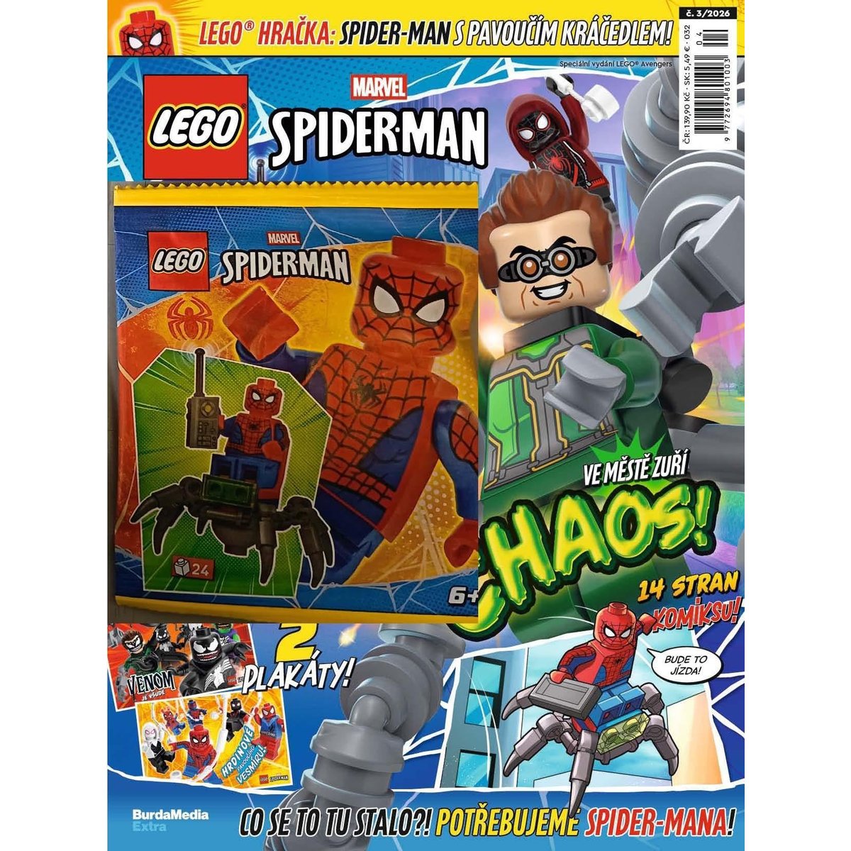 LEGO MARVEL č. 3/26 + figurka Spider Man s kráčedlem