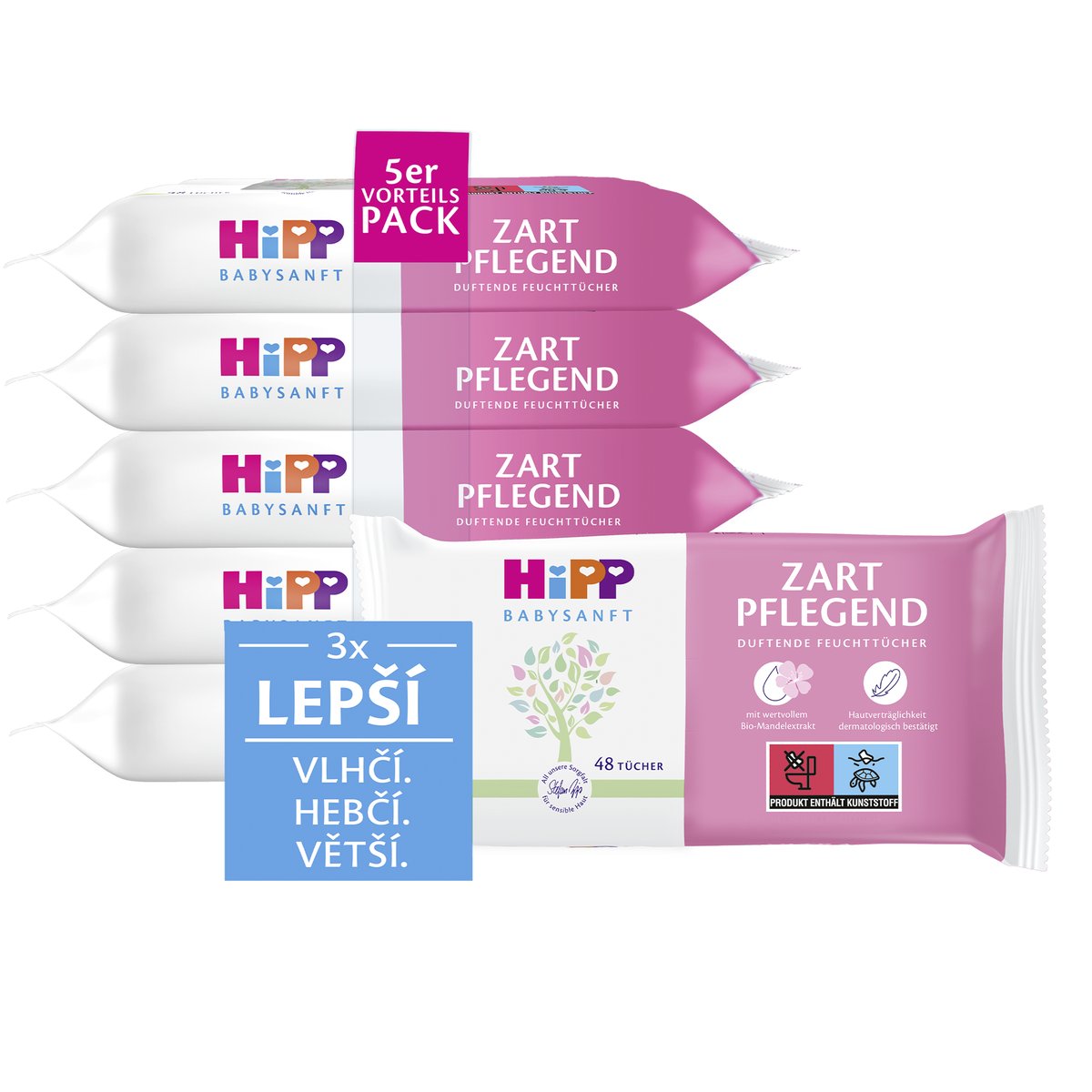 HiPP Babysanft Čistící vlhčené ubrousky 5×48 ks