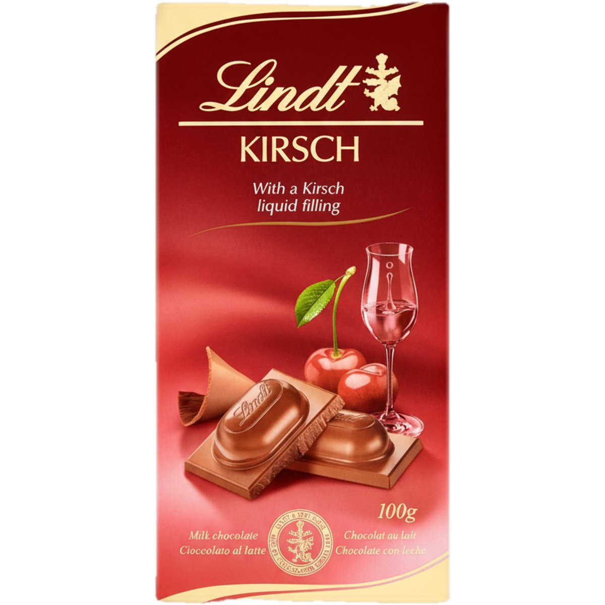 Lindt Mléčná čokoláda s třešňovou náplní