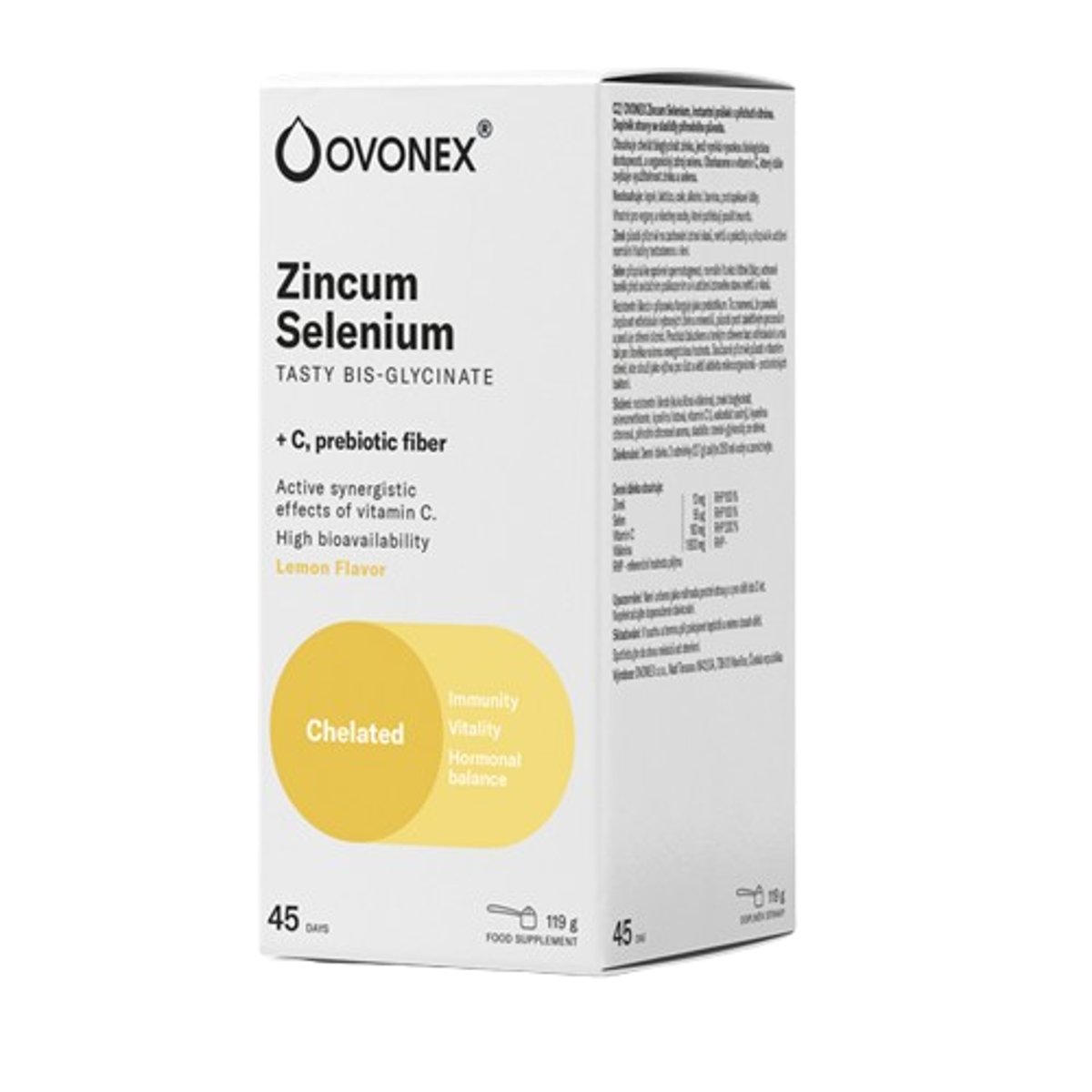 Ovonex Zinek Selen citrónová příchuť 119g