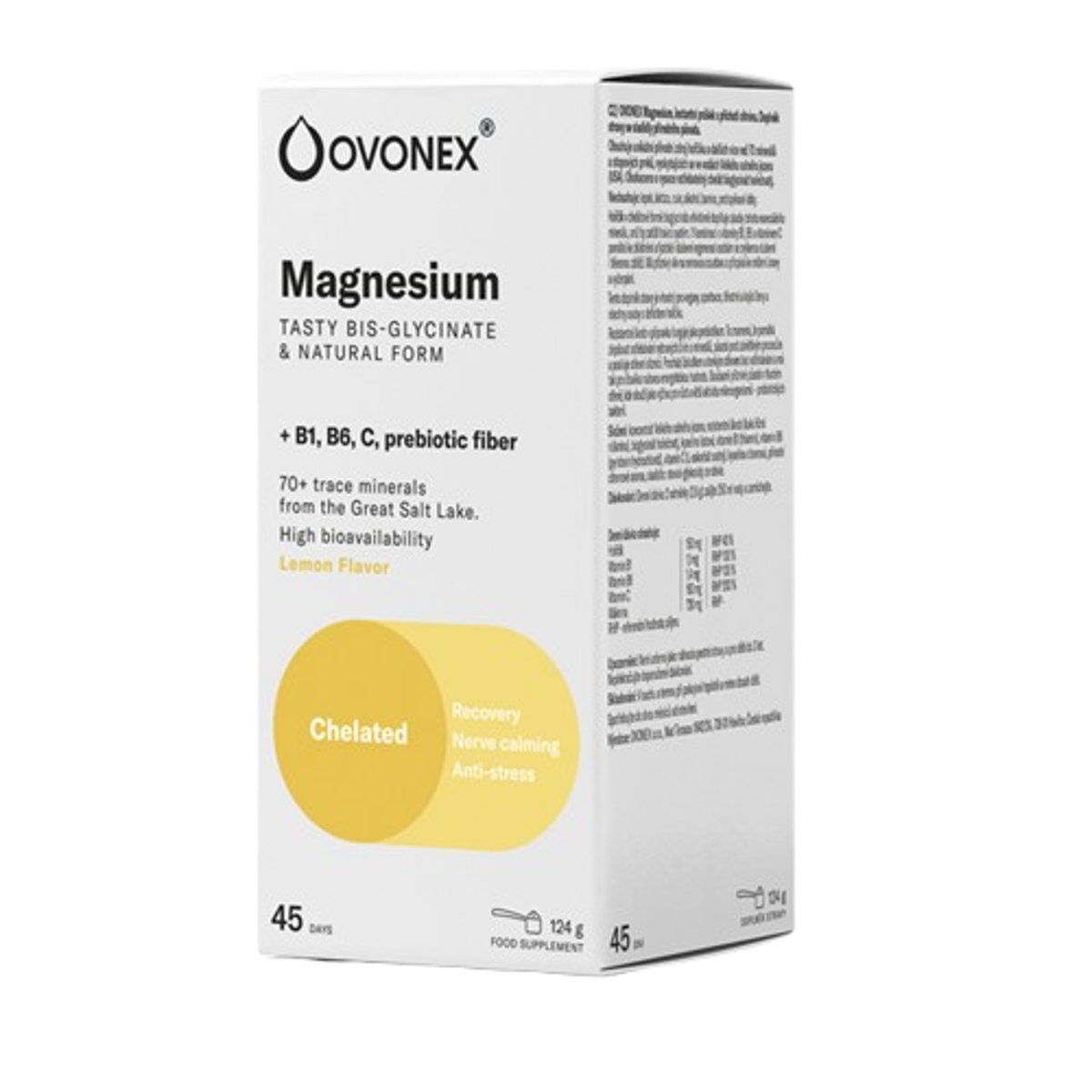 Ovonex Hořčík citrónová příchuť 124g