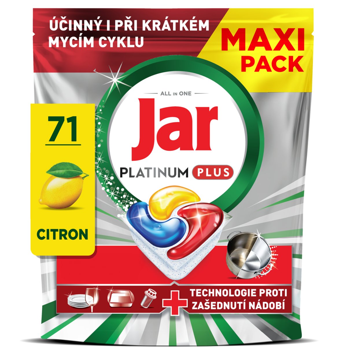Jar Platinum Plus Lemon tablety do myčky