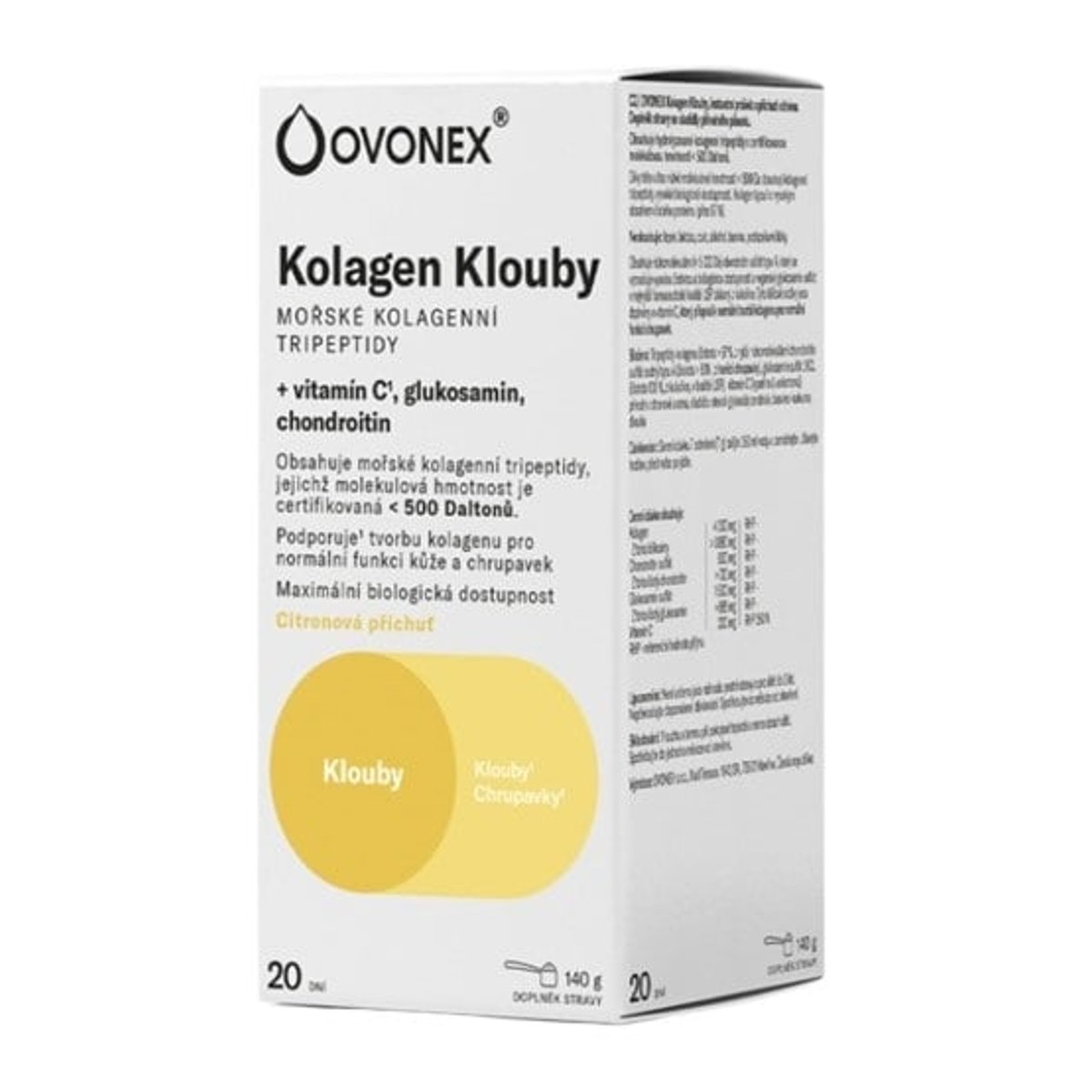 Ovonex Kolagen Klouby citronová příchuť 140g