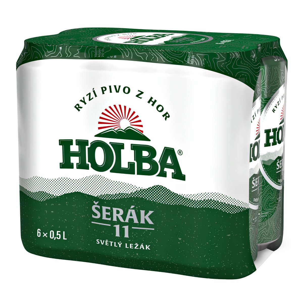 Holba Šerák 11 světlý ležák plech (6×0,5 l)