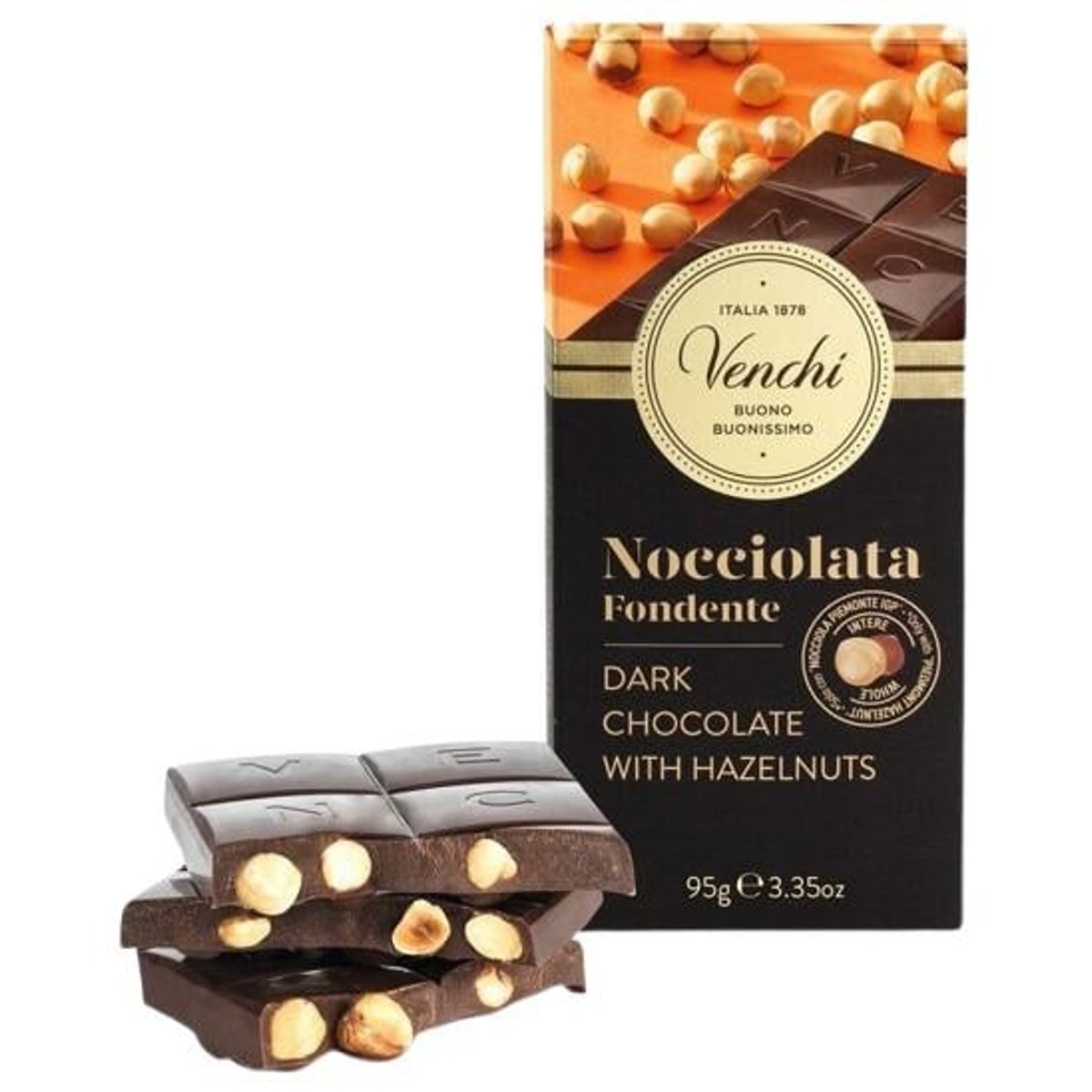 Venchi Hořká čokoláda 60% s lískovými oříšky