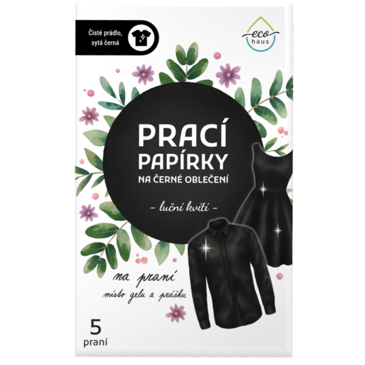 EcoHaus Prací papírky na černé oblečení, luční kvítí