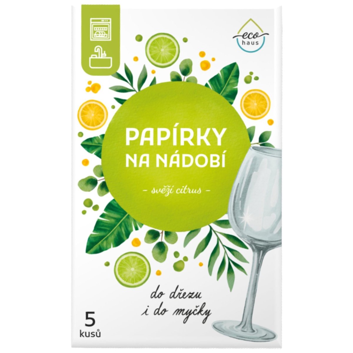 EcoHaus Papírky na nádobí – vůně svěží citron