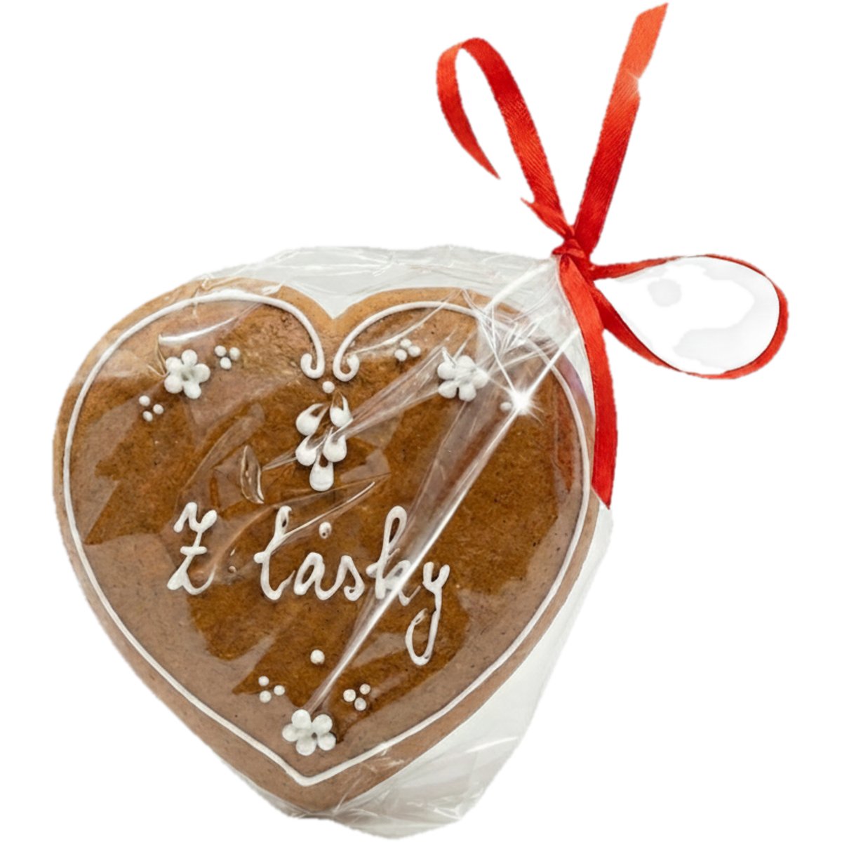 Perníčkův sen Perník plný radosti Zdobené bíle srdce