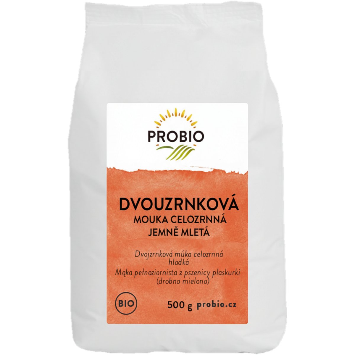 Probio BIO Mouka dvouzrnková celozrnná jemně mletá