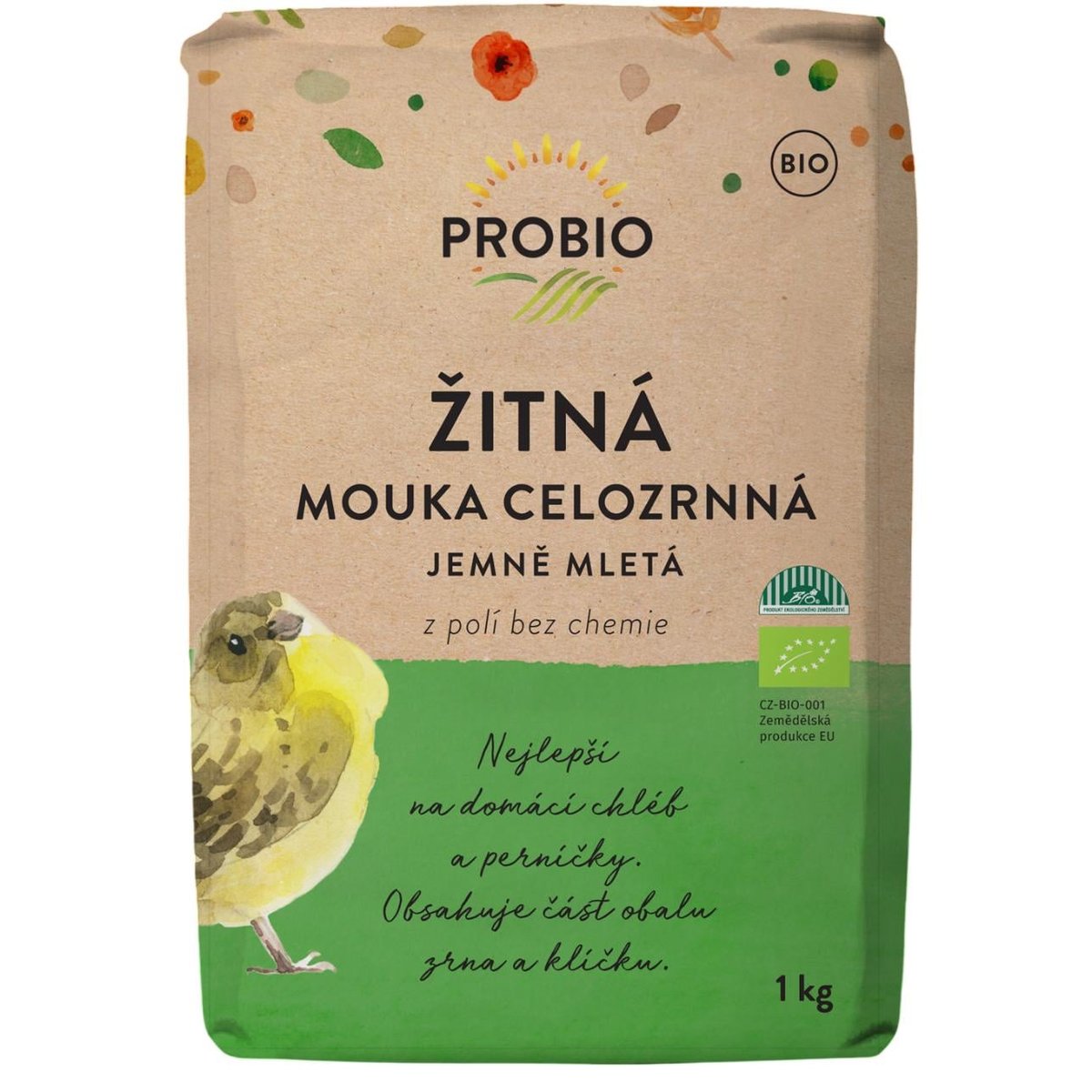 Probio BIO Mouka žitná celozrnná jemně mletá