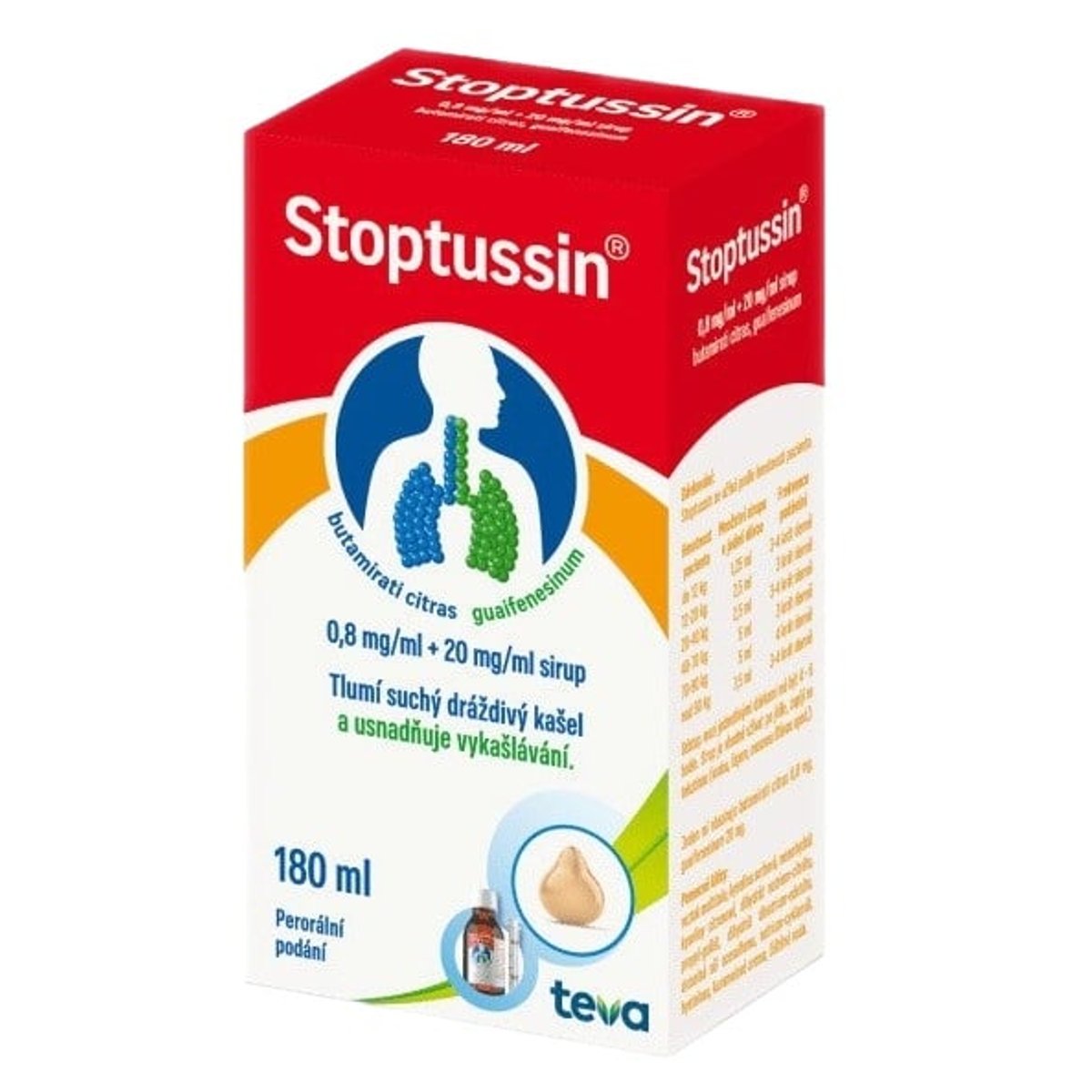 STOPTUSSIN 0,8MG/ML+20MG/ML sirup 1X180ML