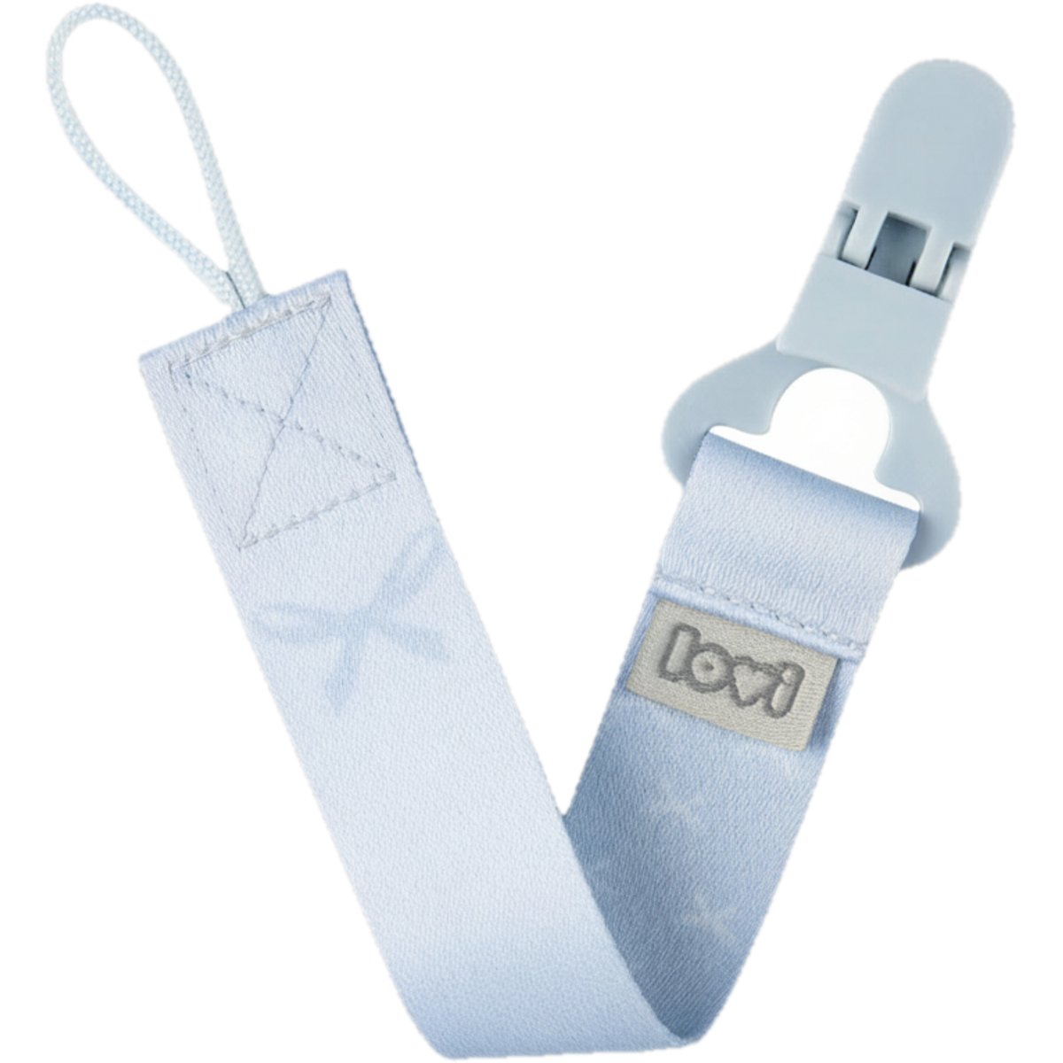 LOVI Baby Shower stužka na dudlík s klipem, modrá