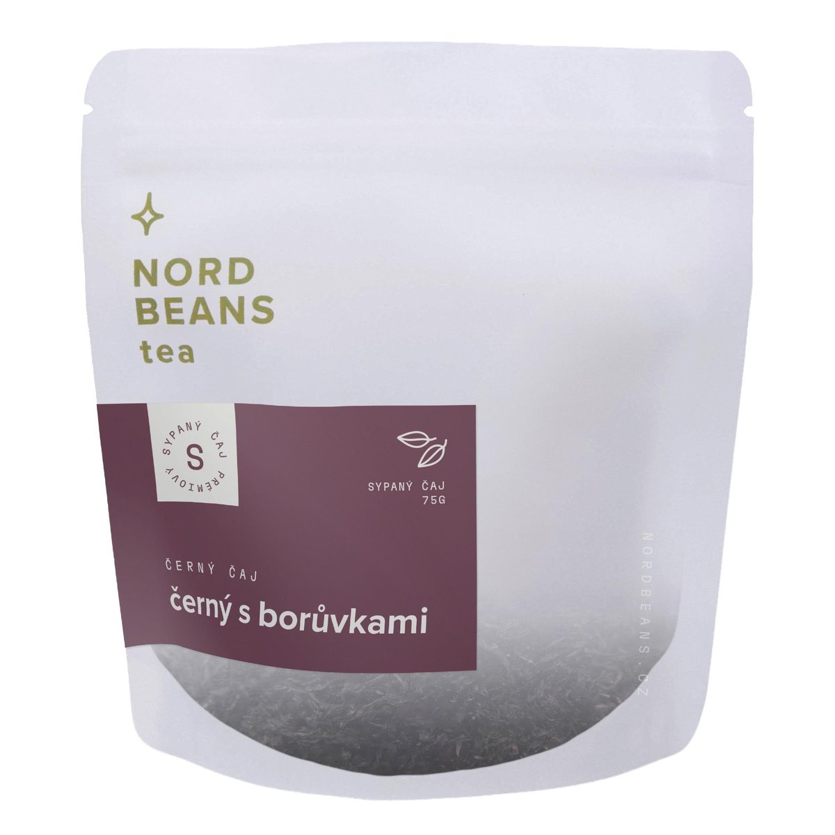 Nordbeans Tea Černý s borůvkami sypaný