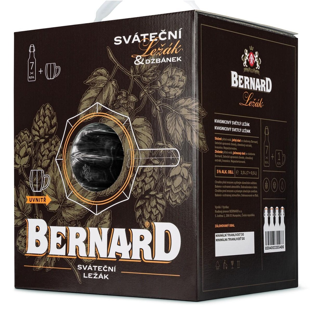 Bernard Sváteční ležák 12 se džbánkem 0,3 l Karol Maier 7×0,5 l sklo