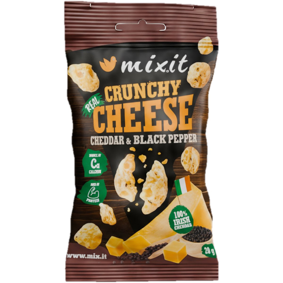 Mixit Křupavý sýr do kapsy – Irský cheddar & černý pepř