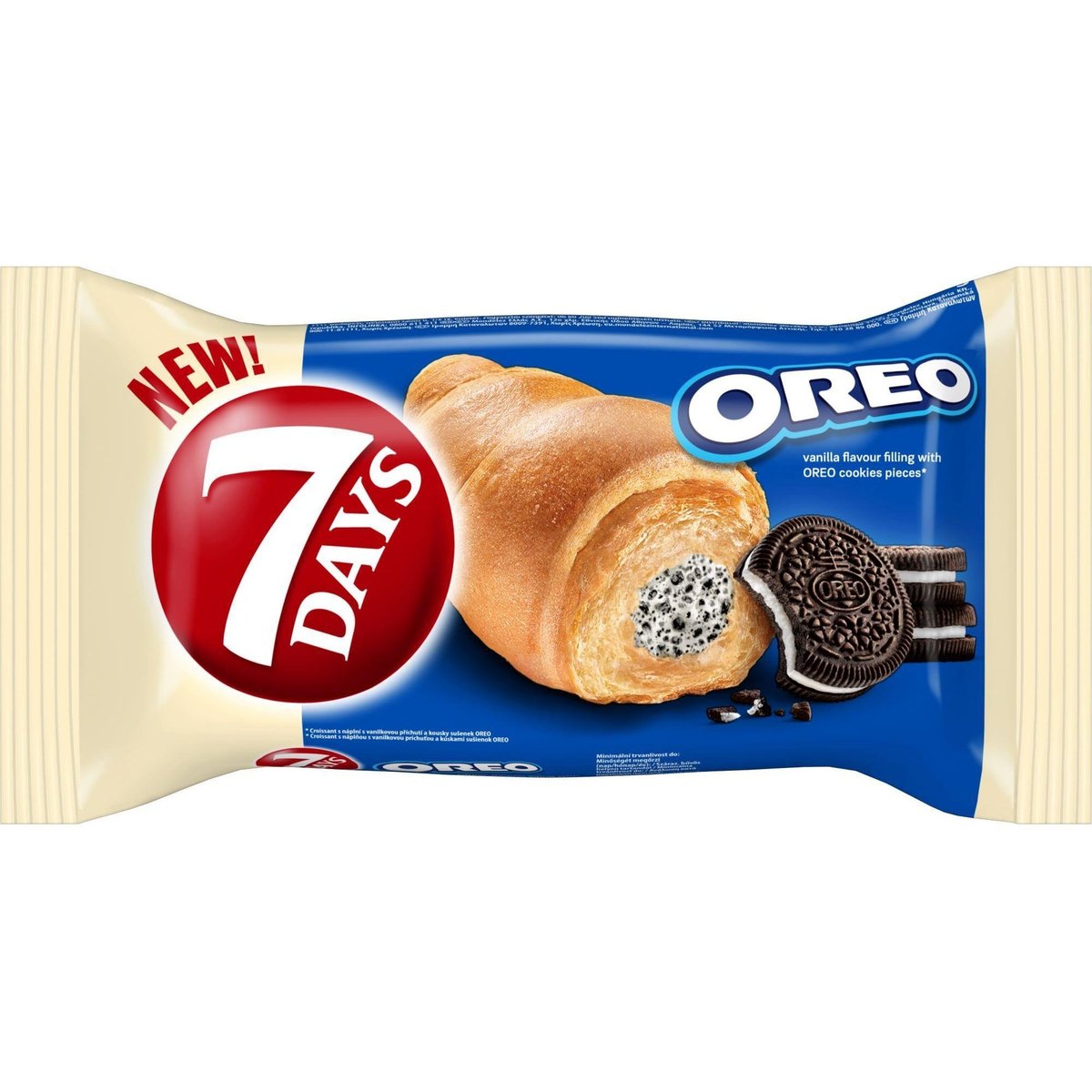 7Days Croissant Oreo s vanilkovým krémem a kousky sušenek