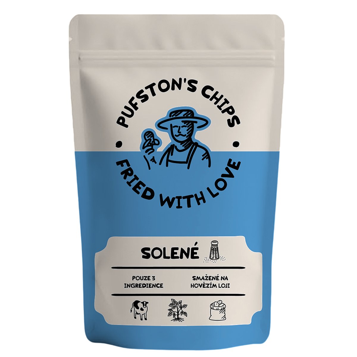 Pufston's Chipsy na hovězím loji solené