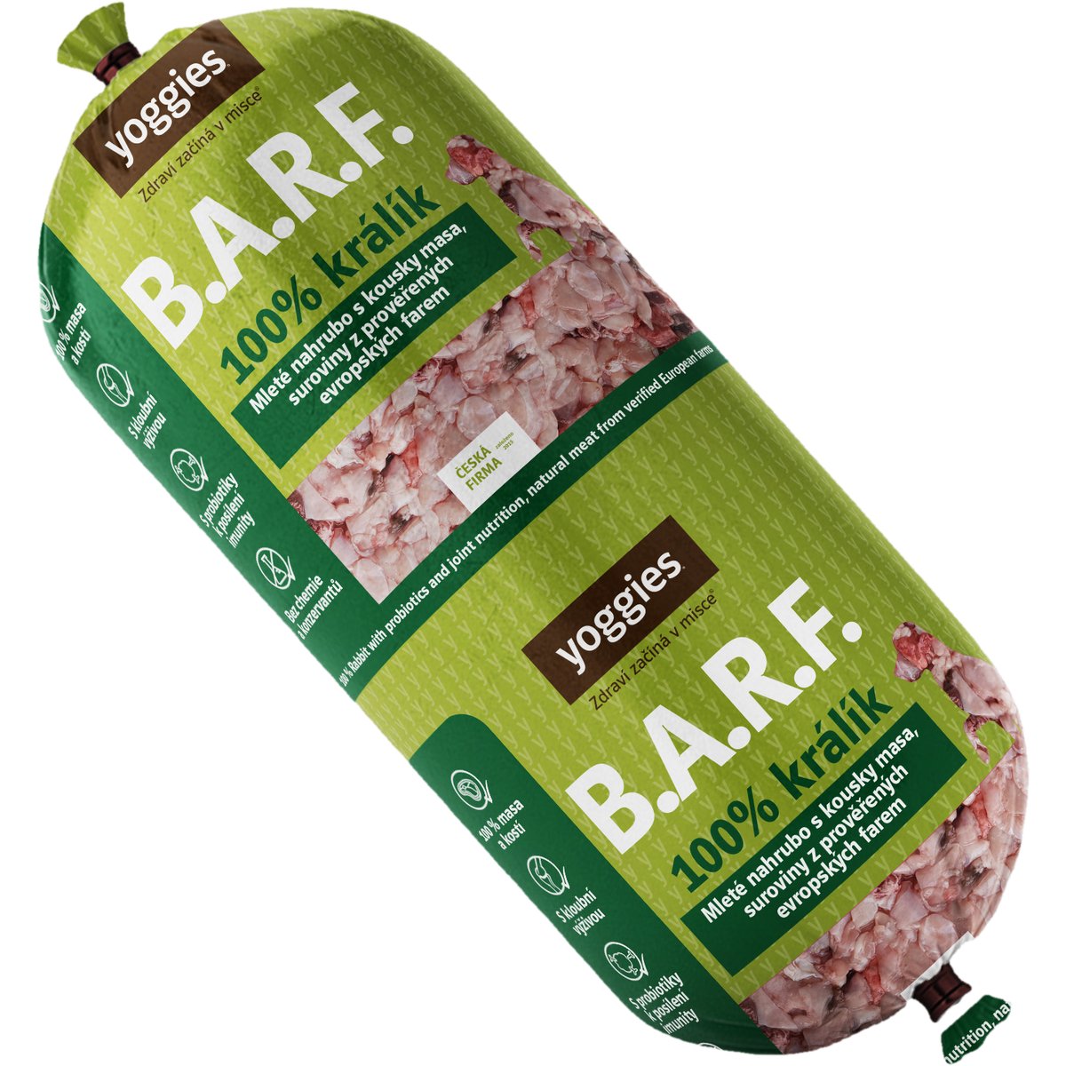 Yoggies B.A.R.F. 100% králík s probiotiky, mražené