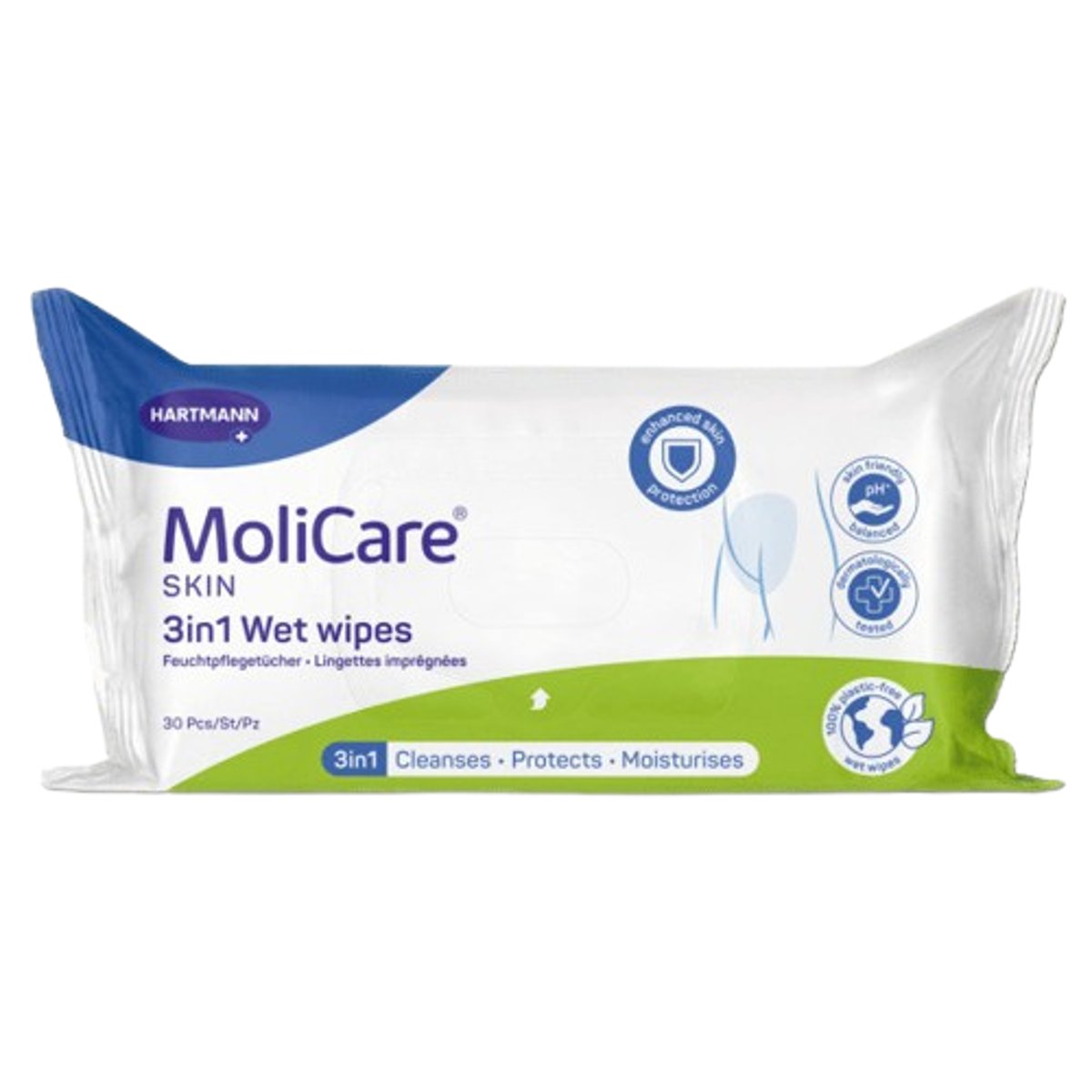 MoliCare Skin Vlhčené ubrousky 3v1 30ks