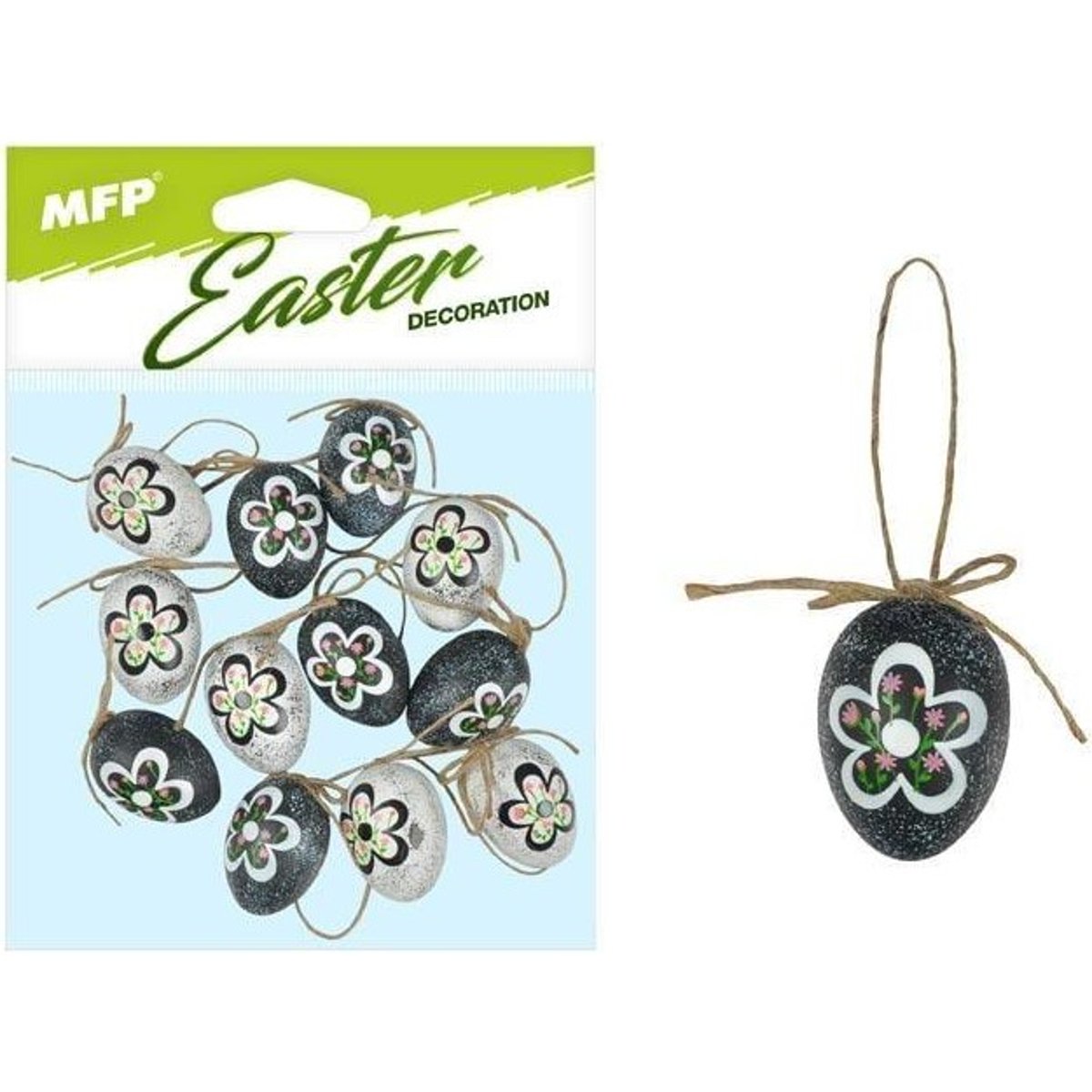 MFP Velikonoční plastová vajíčka – květy, 4 cm
