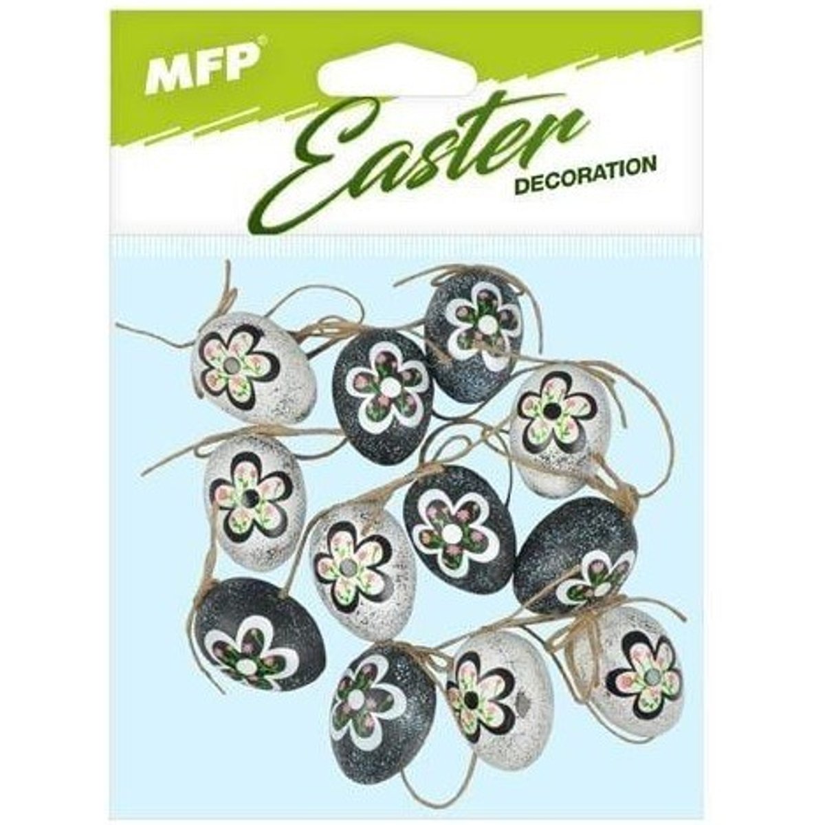 MFP Velikonoční plastová vajíčka – květy, 4 cm