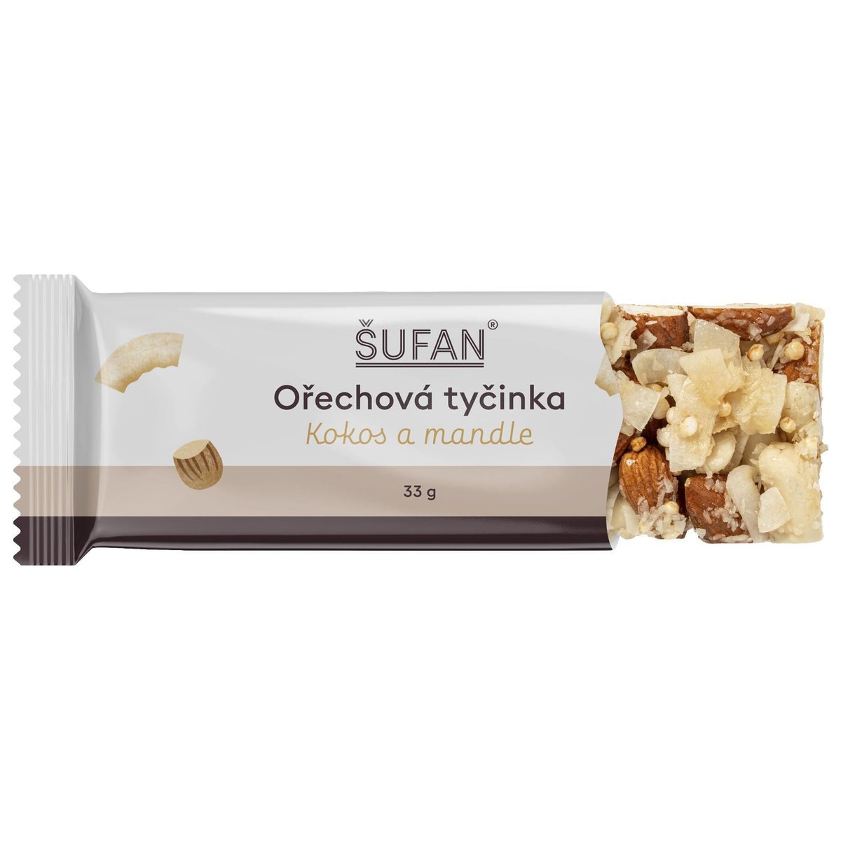 Šufan Ořechová tyčinka 33 g - kokos/mandle