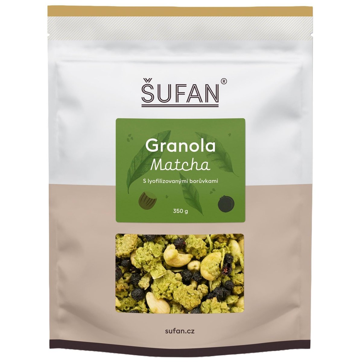 Šufan Granola matcha s borůvkami