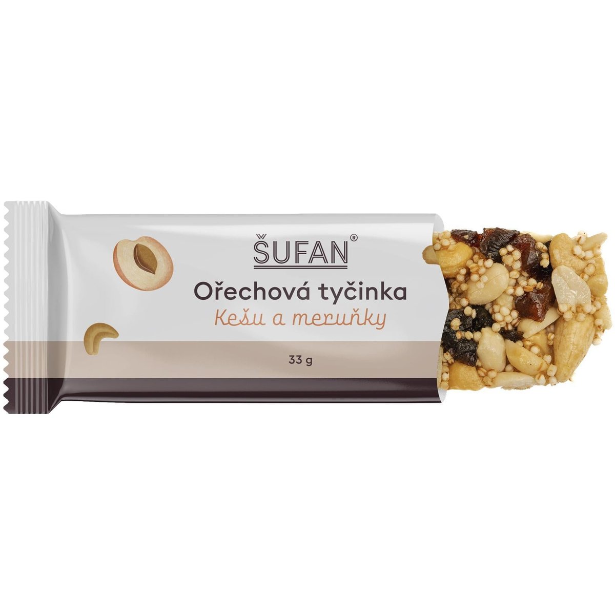 Šufan Ořechová tyčinka Kešu meruňka