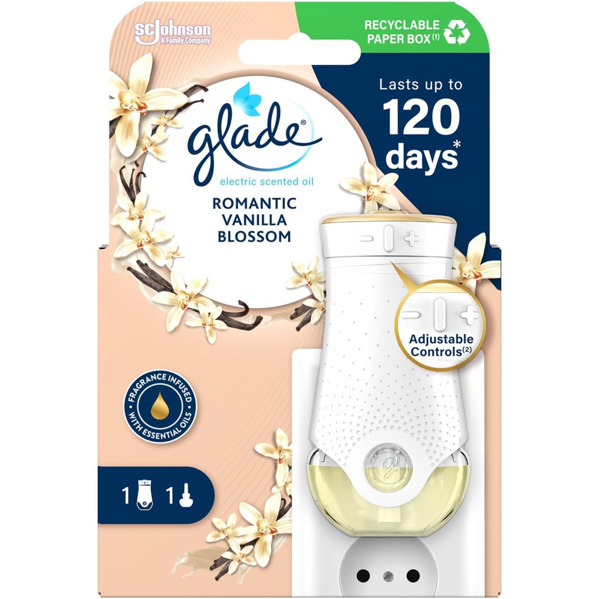 GLADE Romantic Vanilla Blossom elektrický difuzér 20 ml