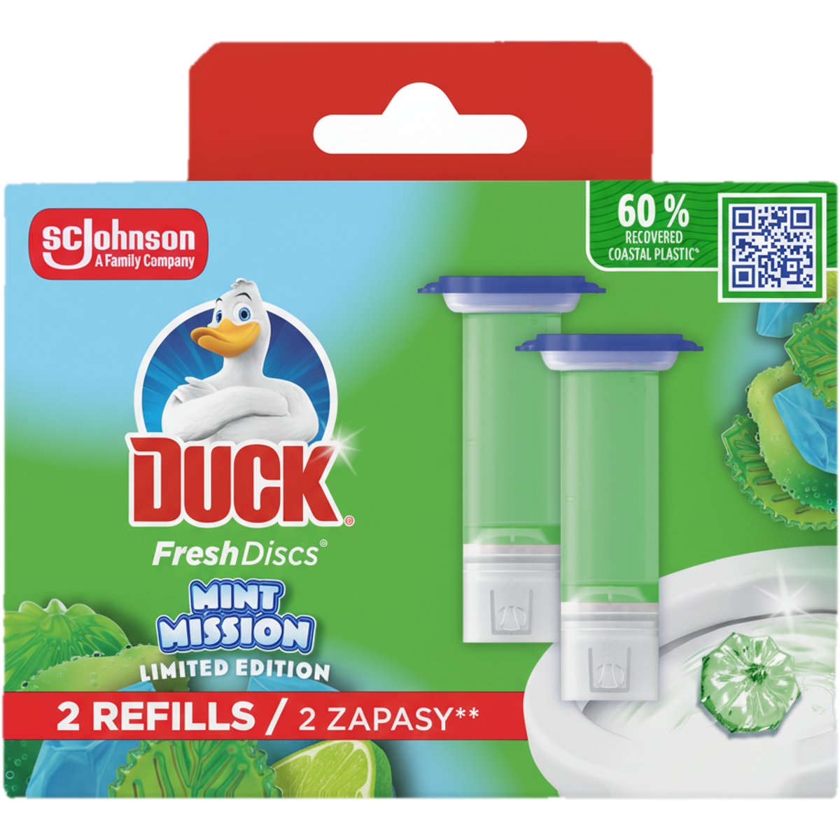 Duck Fresh Discs Mint Mission WC čistič, náplň 2×36 ml