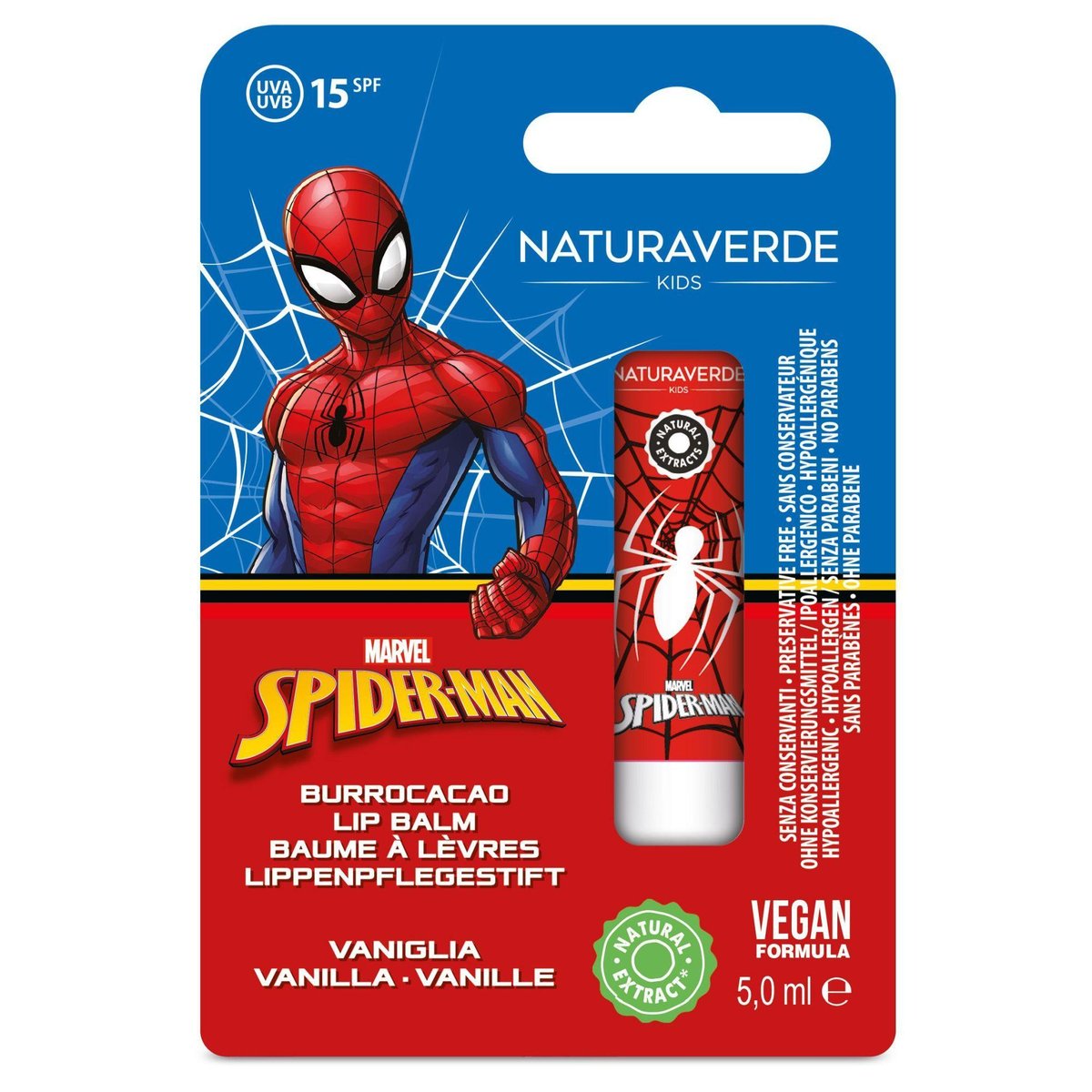 Naturaverde Spider-Man vanilkový balzám na rty