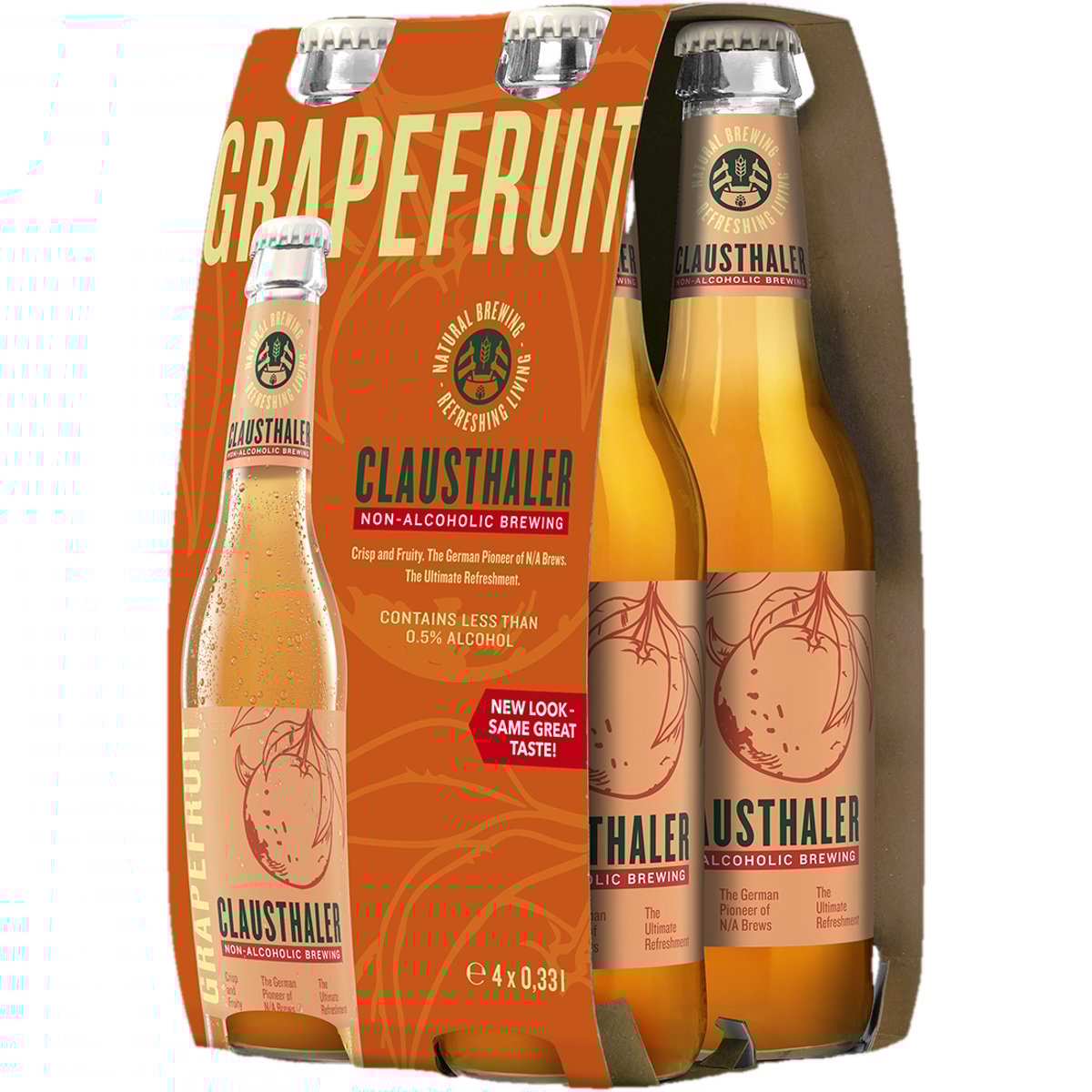 Clausthaler Grapefruit 4×0,33 l nealkoholické, sklo