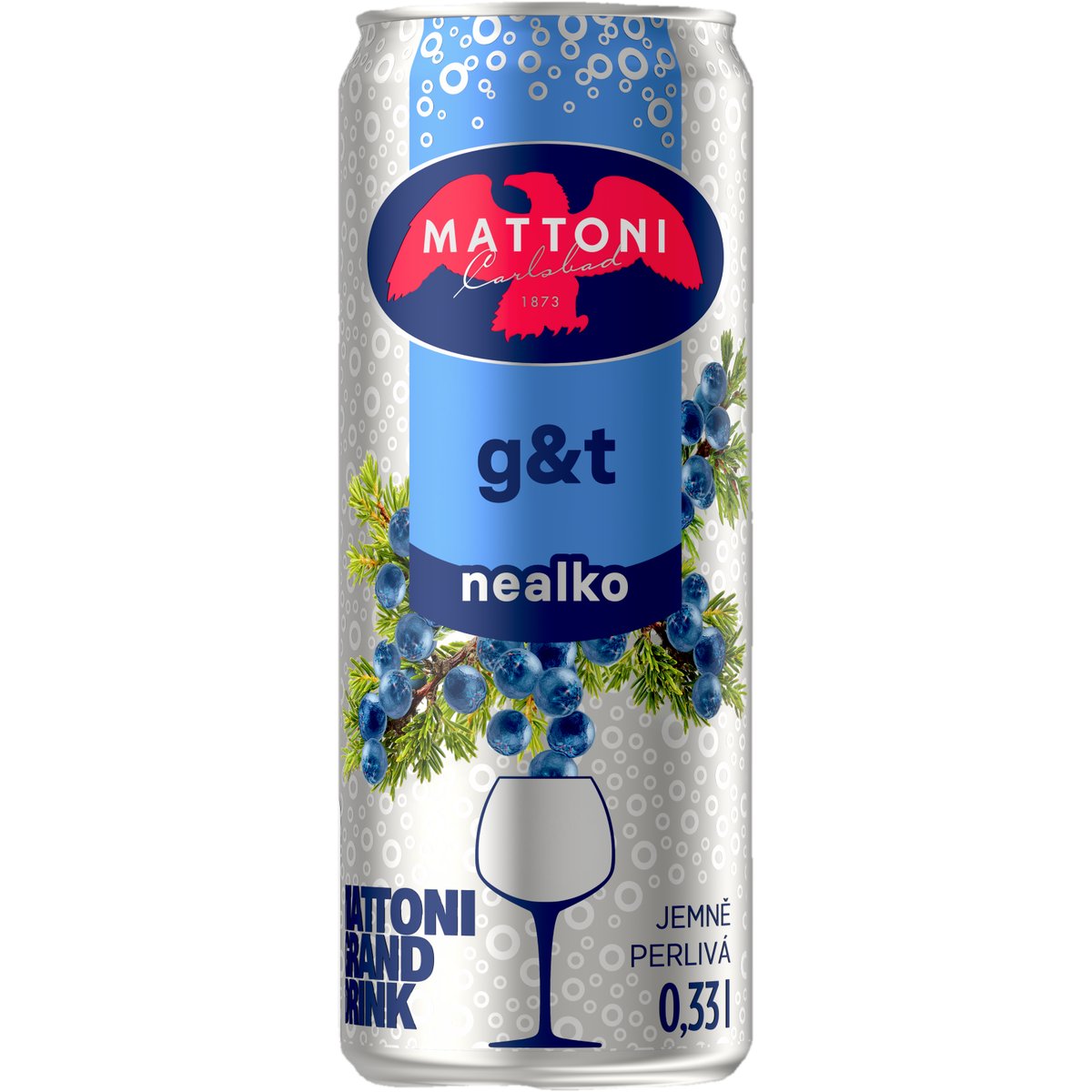Mattoni Nealko drink G&T plech